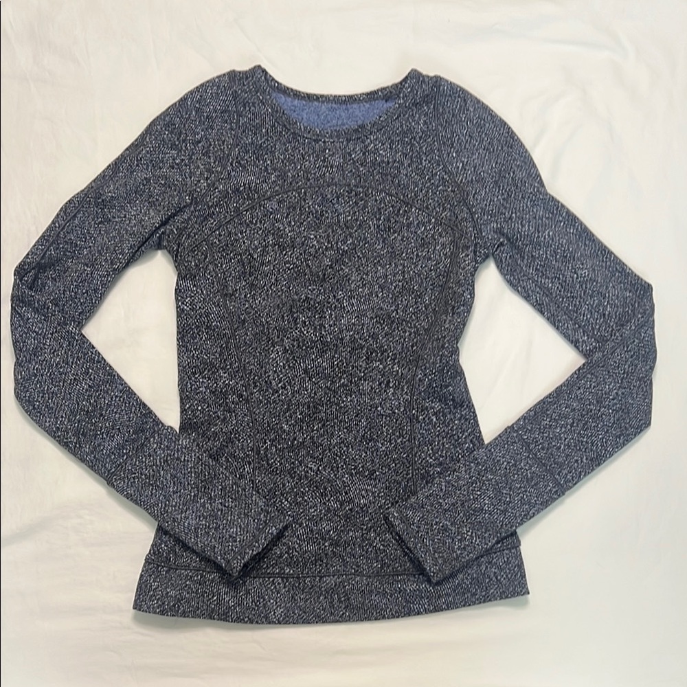 Lululemon Cypress Kiss Long Sleeve Top Black/Violet Size 2